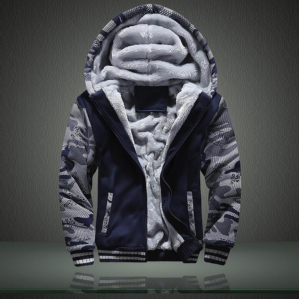 Men's And Winter New Fashion Contrast Color Loose Casual Plush Jacket
