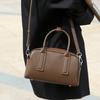 Leather women's bag Boston pillow bag autumn and winter new vegetable tanned leather handbag women's casual messenger bag shoulder bag