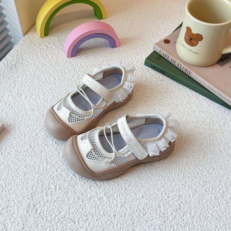 

Балетные спортивные сандалии для девочек, детские одинарные сетчатые туфли, лето 2025, новинка, функциональные туфли Мэри Джейн на шнуровке, корейская версия 25