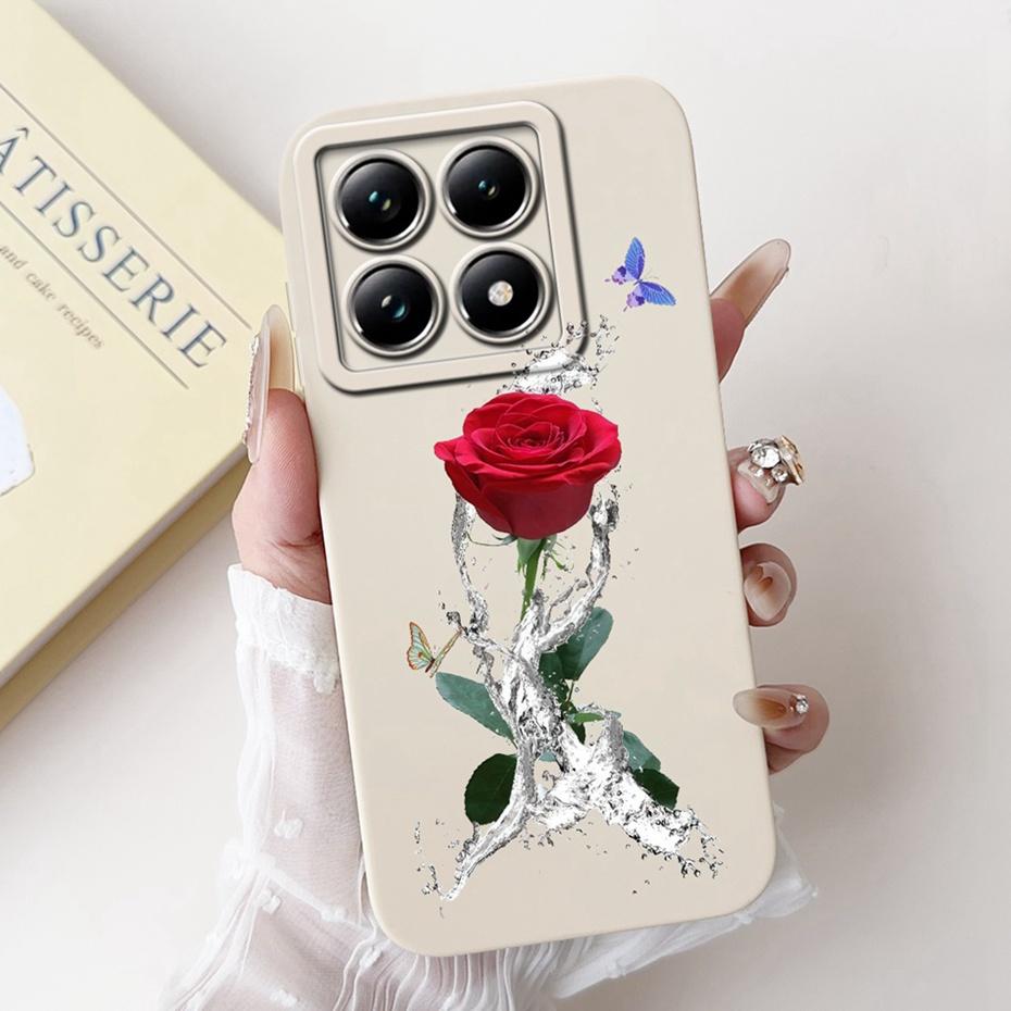 Beautiful Floral Phone Case For Xiaomi 14T Pro Soft Silicone Shockproof Cover For Xiaomi 14T 14 T Pro 5G Cases Bumpers