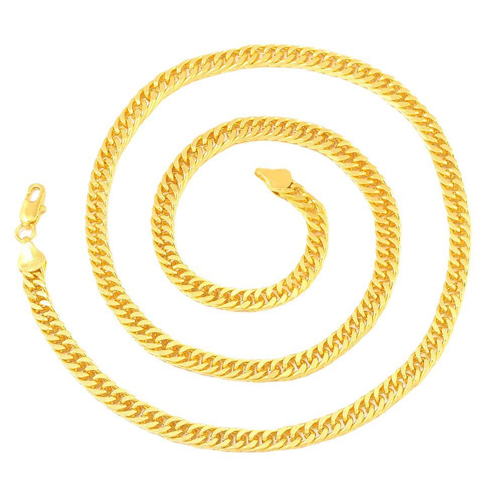 Temu 18K Gold-Plated 4MM Flattened Chain Necklace - Hot Selling Unisex Jewelry