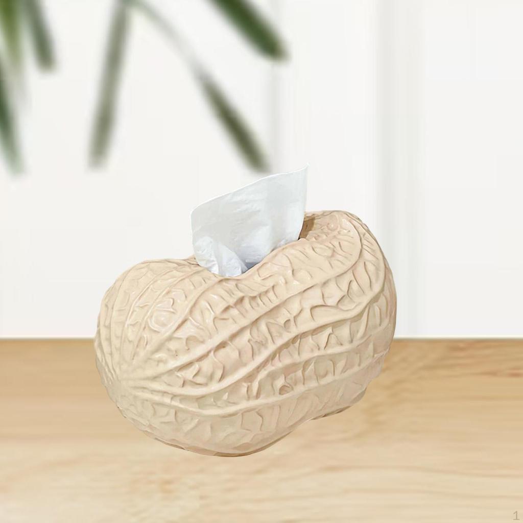 Ceramic Tissue Box Paper Holder Peanut Shape Multifunctional Home Ornaments Crafts Modern
