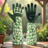 1 Pair Touch Screen Feature Thorn Proof Gloves Daisy Pattern Gauntlet Gloves  Labor Protection