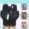 Charming Knitted Gloves For Women With Fun Cat And Fish Design And Full Finger Coverage