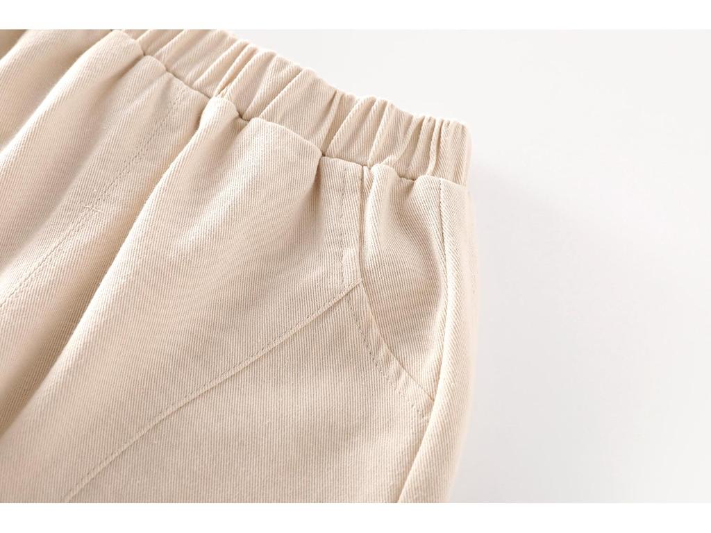 2025 Autumn Kids' Korean Style Fashion Solid Color Cargo Pants