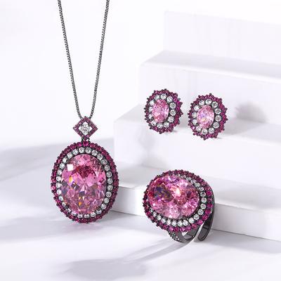 Gioielli Fondo Rame Placcato Oro Simulazione Rosa Secca Oro Nero Set Donna 15 * 20-13 * 18