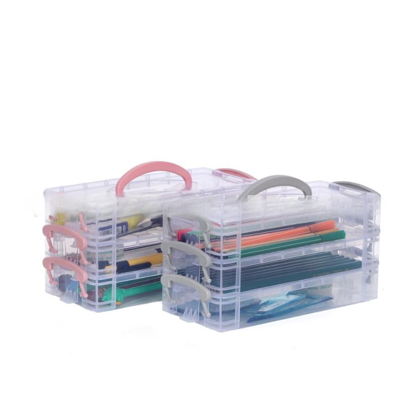 3/6 Floors Office Supplies Storage Organizer Box, Brush Painting Pencils Storage Box Watercolor Pen Container Drawing Tools