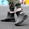 Men's Medium Rain Shoes Fashion Night Reflective Integrated Bundle Waterproof Shoes Non-slip Men's Rain Boots Fishing Rubber Shoes