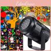 Colorful Rotating Led Holiday Projector Light With 16 Snowflake Images For Festive Decor