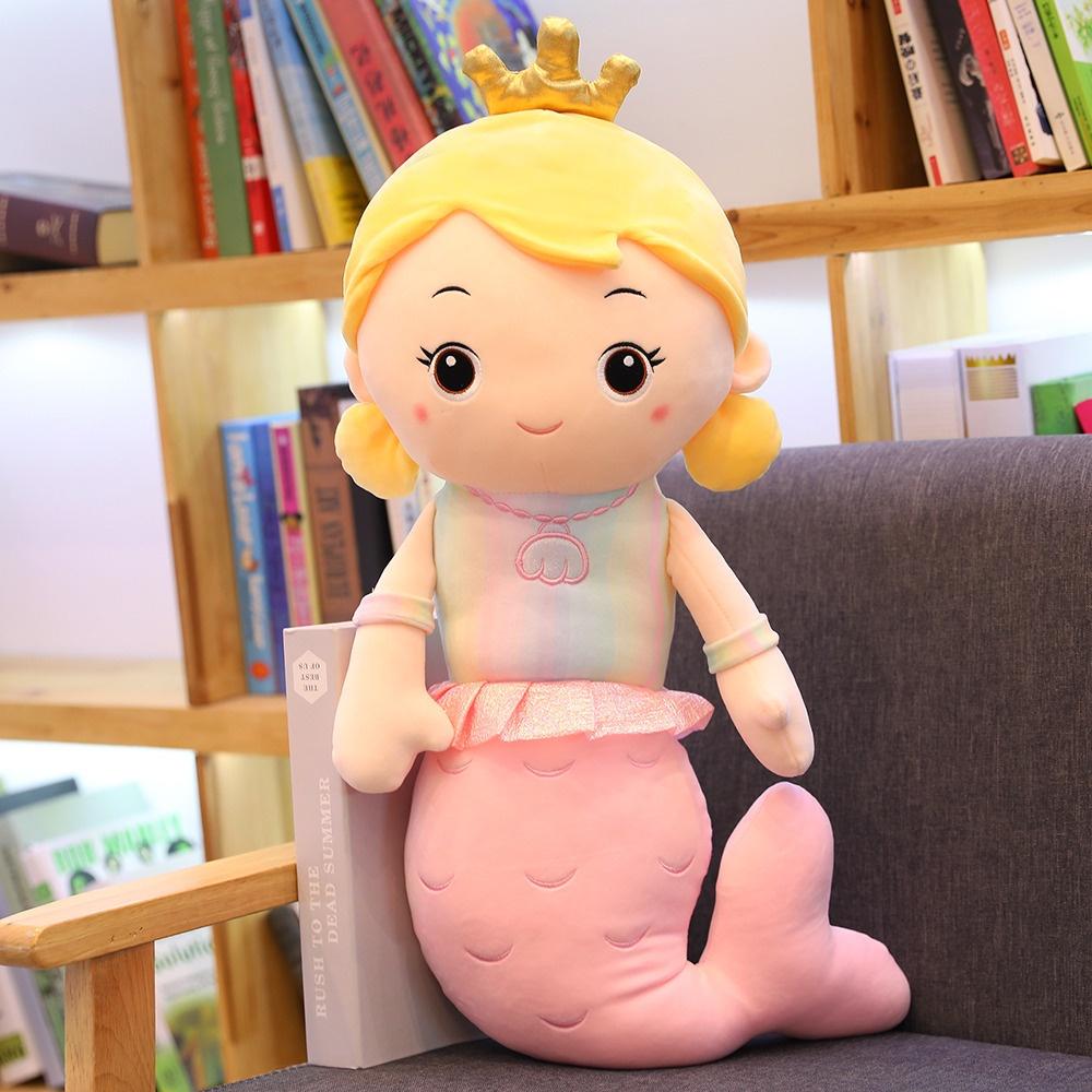 Adorable Crown Mermaid Stuffed Toy Doll Perfect For Kids Birthday Gifts And Playtime