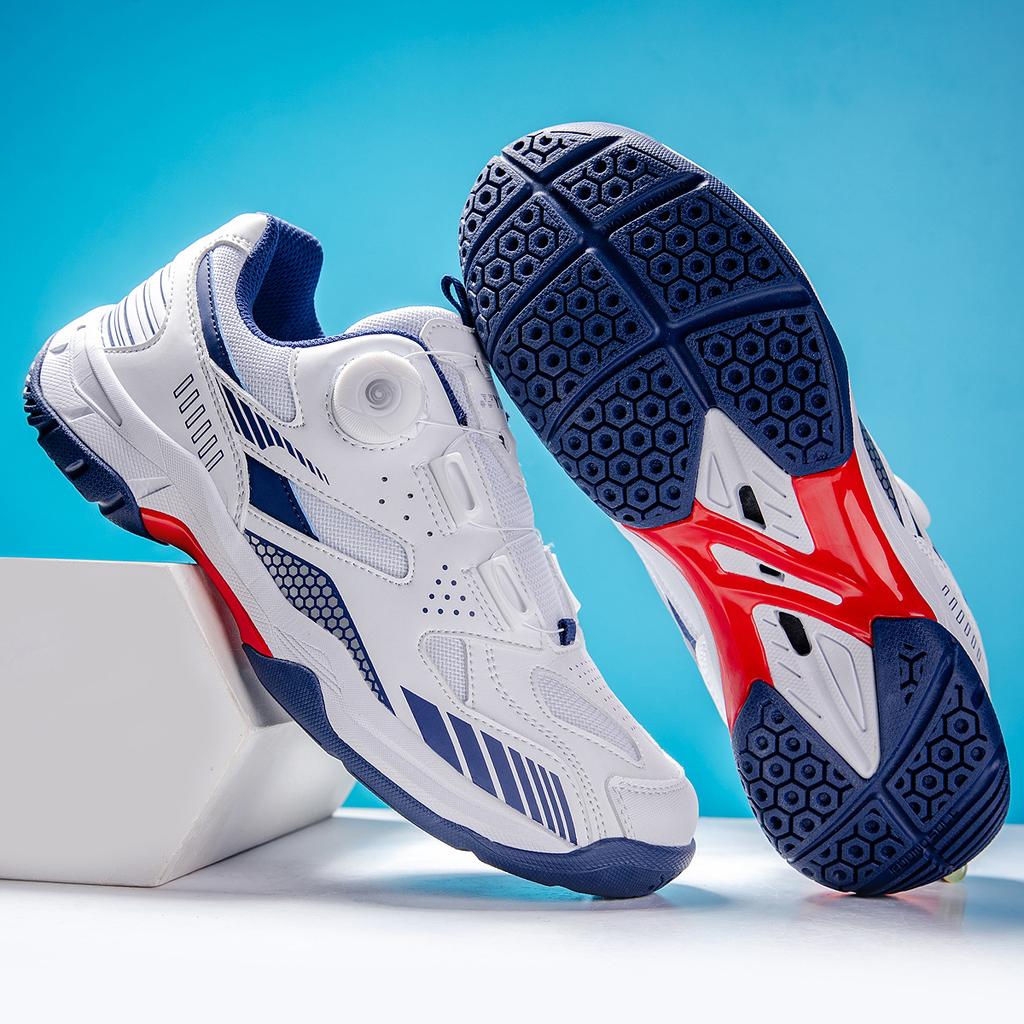 Badminton shoes couple sports shoes professional beef tendon sole anti-skid training lightweight double rotating buckle high-quality sports shoes