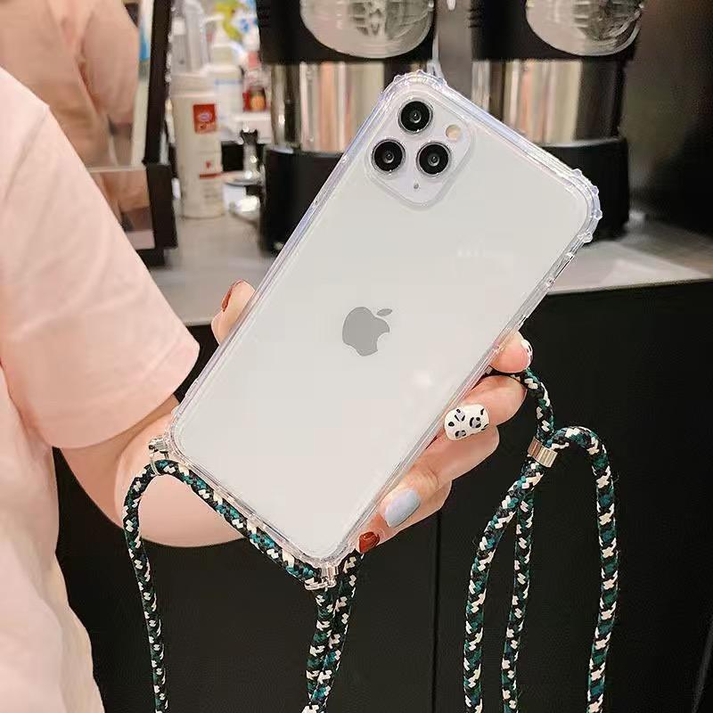 Necklace Crossbody Lanyard With Strap Case For Vivo V40 Pro V40 SE V40 Lite Shockproof Transparent Soft Cord Phone Cover Fundas