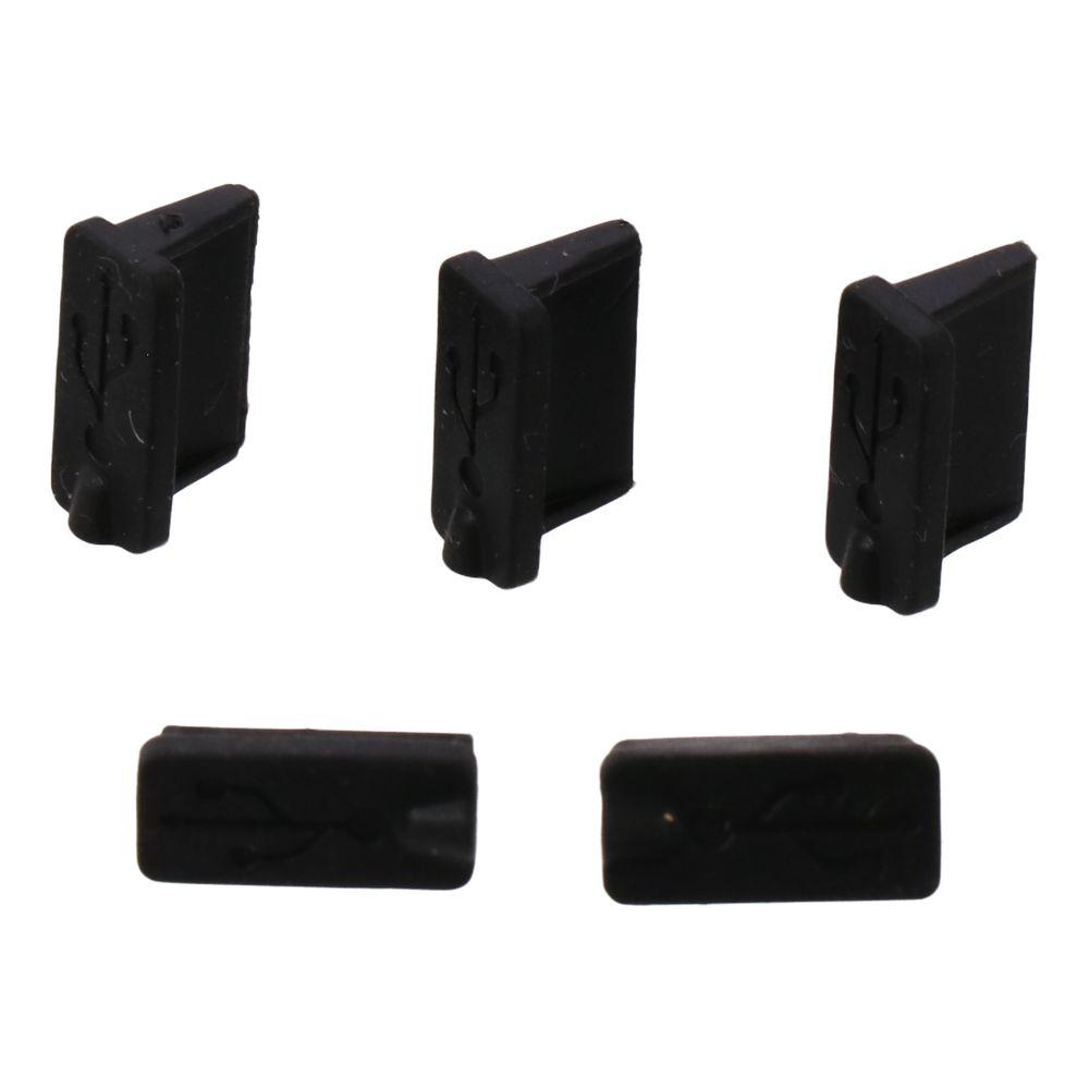 20 Pcs 13 X 5 X 8mm USB Female Port Cover Caps Black USB Port Plugs Dust Cover
