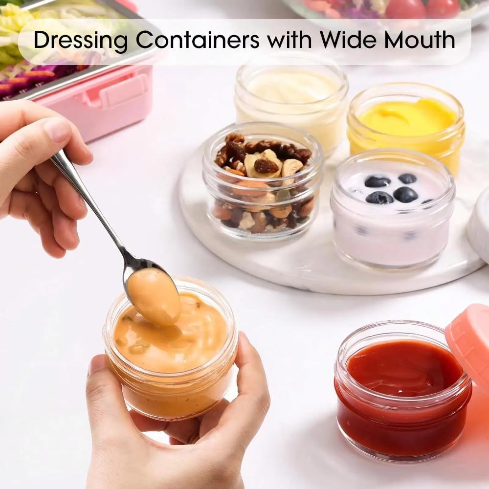 6pcs with Lid Dipping Sauce Cup 70ml Salad Dressing Container Food Storage Jar Spice Jar  Outdoor