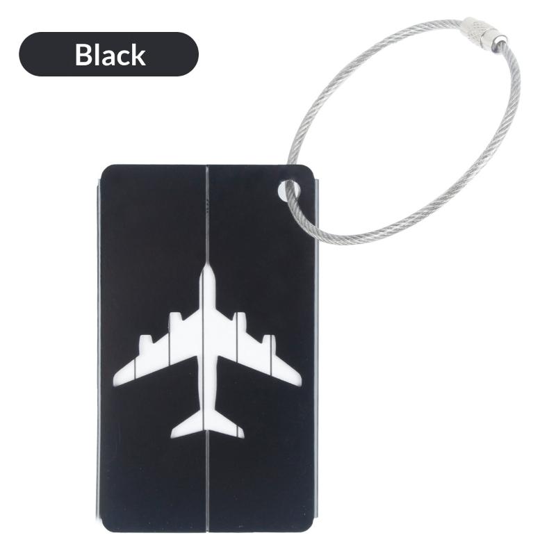 Luggage Tag Airplane Aircraft Luggage Tag Aluminium Alloy Anti-Loss Id Card Solid Color Travel Accessories