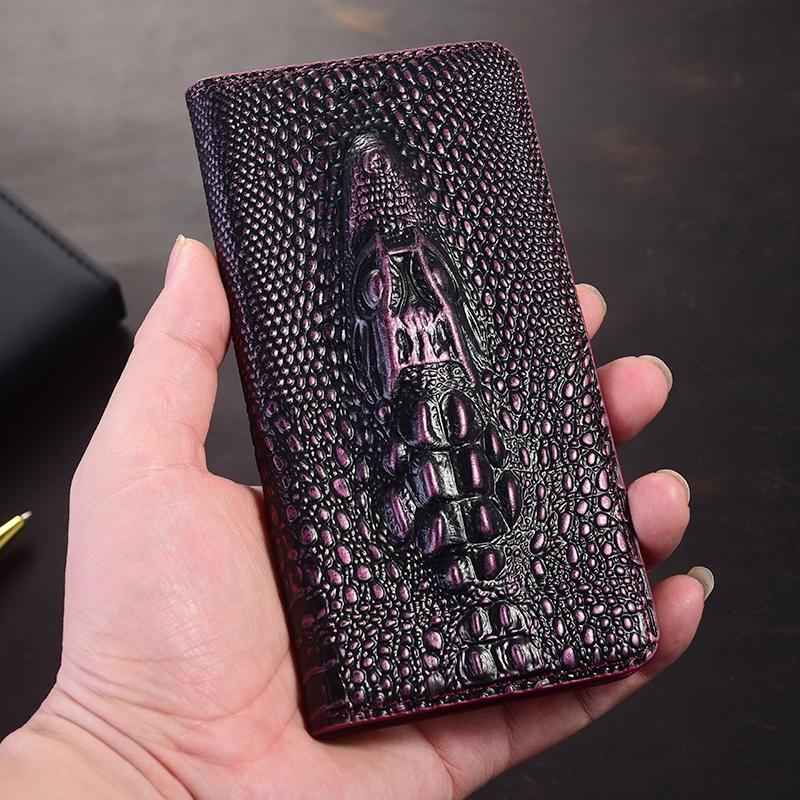 3D Dragon Head Genuine Leather Magnetic Flip Phone Case For Realme GT7 GT7T GT 7 7T Pro Neo7 Neo7X SE Turbo Wallet Cover