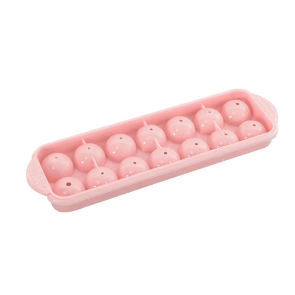 14 Hole Hockey Puck Ice Mold Plastic Tray Hockey Grid Making Box Colorful Random Cube Eco-friendly Silicon Popsicle Mould