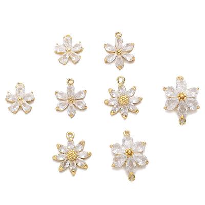 Copper Petal Hanging Pattern Pendant For DIY Jewelry Making Craft Accessories