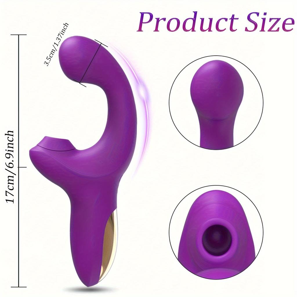 1pc Powerful Dildo Vibrator G-Spot Vibrator with 10 Sucking and Vibrating Patterns Female Clitoral Sucker Vacuum Clitoral Stimulator