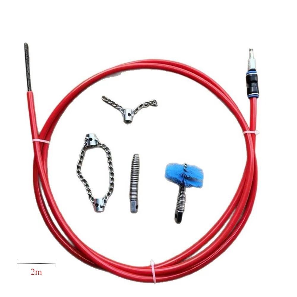 1Set Steel Hand Crank Drain Unclogger 2M Steel Pipe Cleaner for Household Plumbing Maintenance