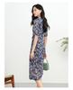 JUZUI Elegant Light Mature Wind Mesh Waist Floral Dress 2025 Summer New Style