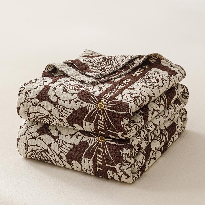 2026 Maillard-Stil Baumwollgaze Handtuchdecke - Garngefärbtes Jacquard Sommer Nickerchenbezug