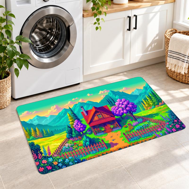 Flannel Kitchen Mat Stardew Valley Soft Area Rug Non Slip Floor Carpet Home Decoration