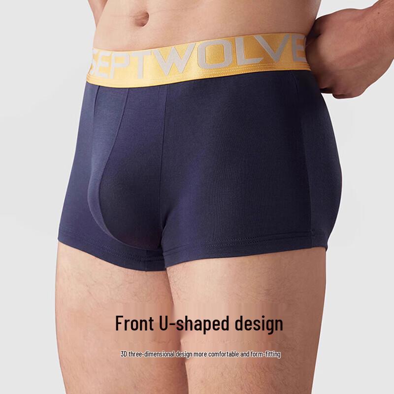 Septwolves Men's Antibacterial Ice Silk Boxer Briefs 4-Pack