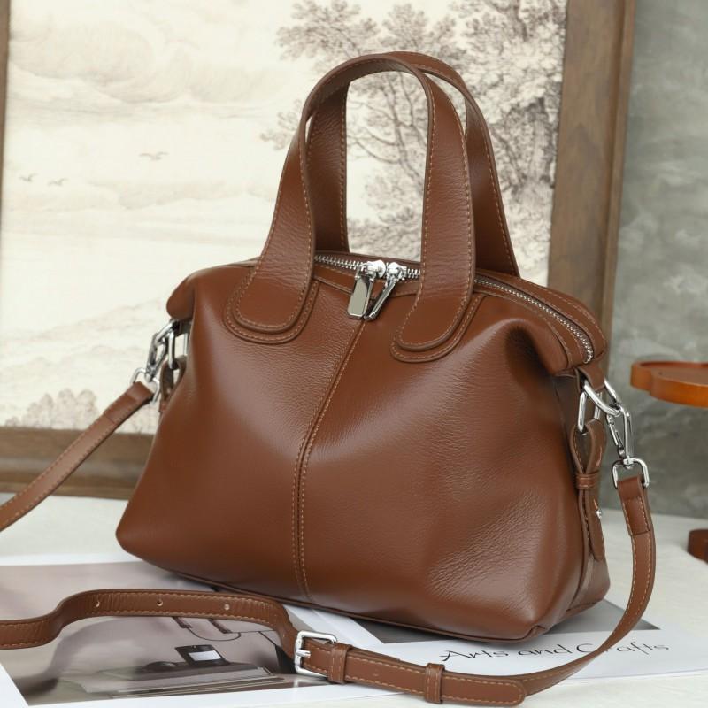New Style Natural Top-layer Cowhide Pillow Bag Women's Portable Crossbody Commuting All-matching High-end Retro Shoulder