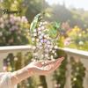 Clear Acrylic Floral Ornament Stained Glass Style Flower Suncatcher, Lily of The Valley Dragonfly Window Indoor Outdoor Decorative Piece Hanging