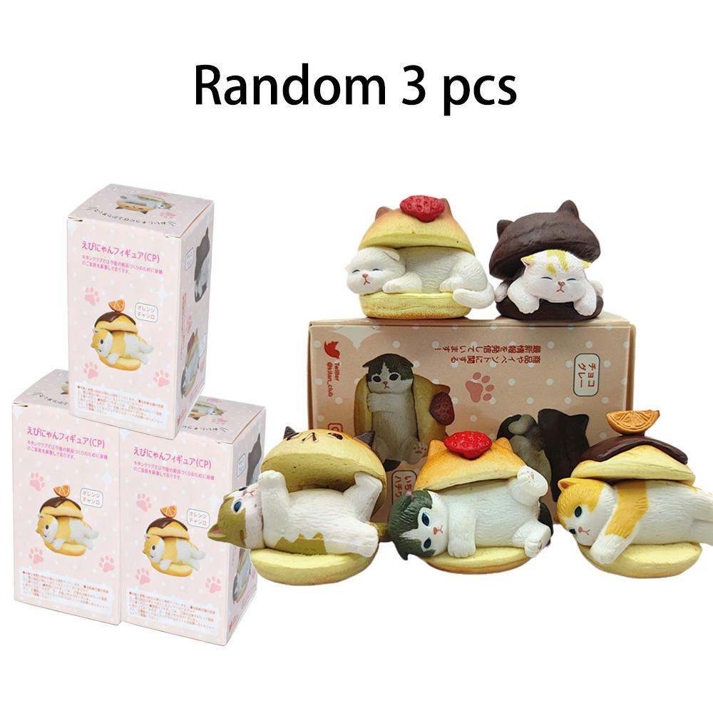 Mofusand Cat Hamburger Blind Box Car Dashboard Decor Home Desktop Ornament Kawaii Animal Collectible Figure Toy for Kids Gifts