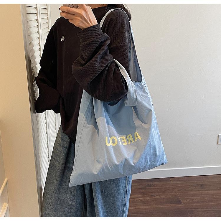 Bag New Large Capacity Shoulder Letter Printed Women's Bag Small Fresh Shopping Bag Versatile Cloth Bag Women