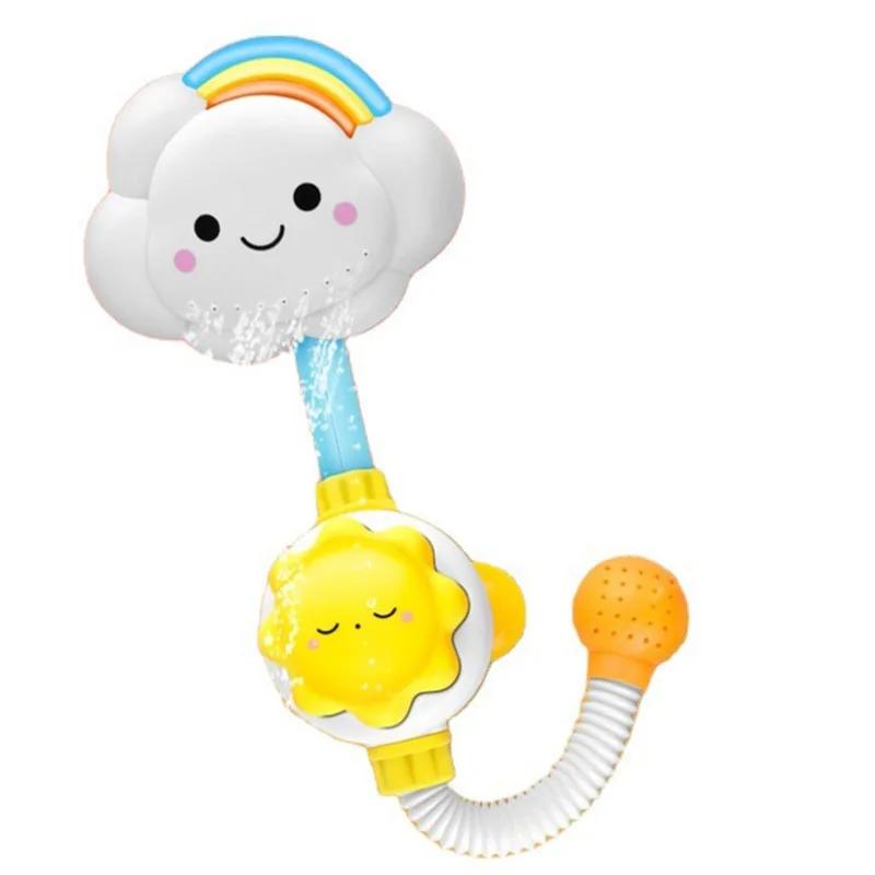 Baby Cartoon Cloud Classic Shower Bath Toy Press Button Sprinkle Bathroom Swimming Bathing Shower Educational Toys For Kid Gift