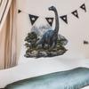 2 szt. Kreskówkowe Malowane Dinozaury Sypialnia Salon Dom Tło Ścienne Dekoracja Krajobrazu Naklejki Ścienne
