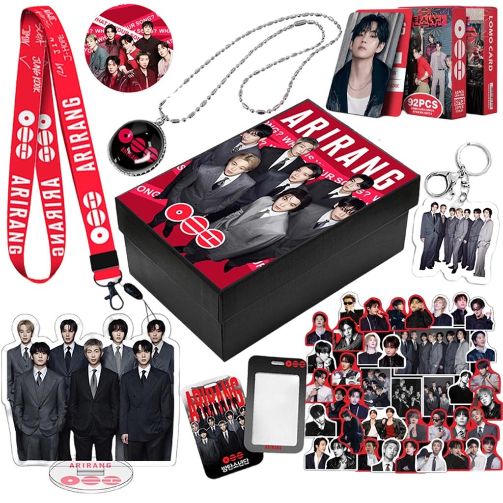 Group Gift Set Including Lanyard Keychains Photocards Badge Necklace Stickers and Collectible Box for Fans