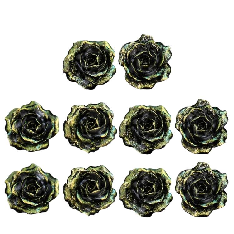 

10 Pieces Sparkling Finish Resin Camellia Flowers Craft Supplies for Handmade Accessories and Decoration