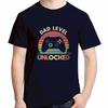 Fathers Day Daddy Grandpa Unisex Tshirt Dad Level Unlocked Retro New Dads Fashion Cotton Tshirt Streetwear Hipster Tees Tops