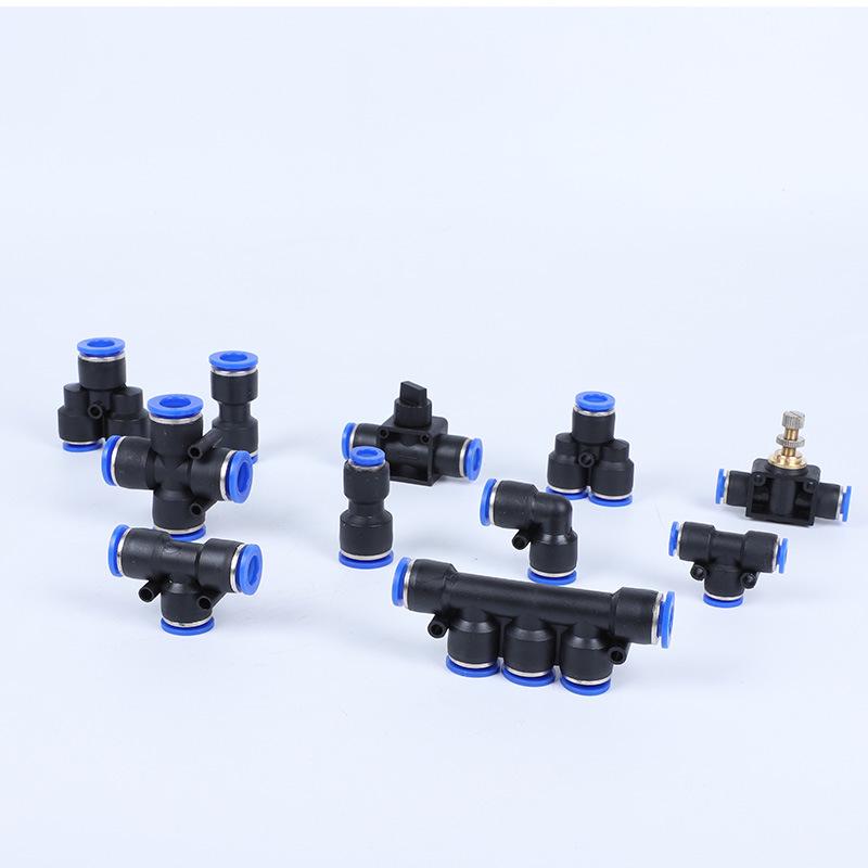 Pneumatic Connectors: Trachea Quick Connect, PM Bulkhead, PU Straight, PV Elbow, PEG Tee, Reducer, PY