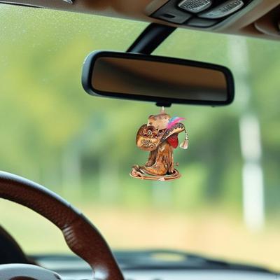 2D Flat Cowboy Boot and Hat Hanging Ornament 3.1inch Tall Waterproof Accessories Acrylic Auto