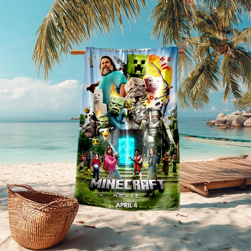 Classic Entertainment Sandbox Xbox Games Minecraft  soft beach towel outdoor camping vacation swinging beach scarf decorative blanket B7
