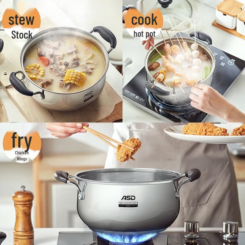 ASD 304 Stainless Steel Healthy Soup Pot