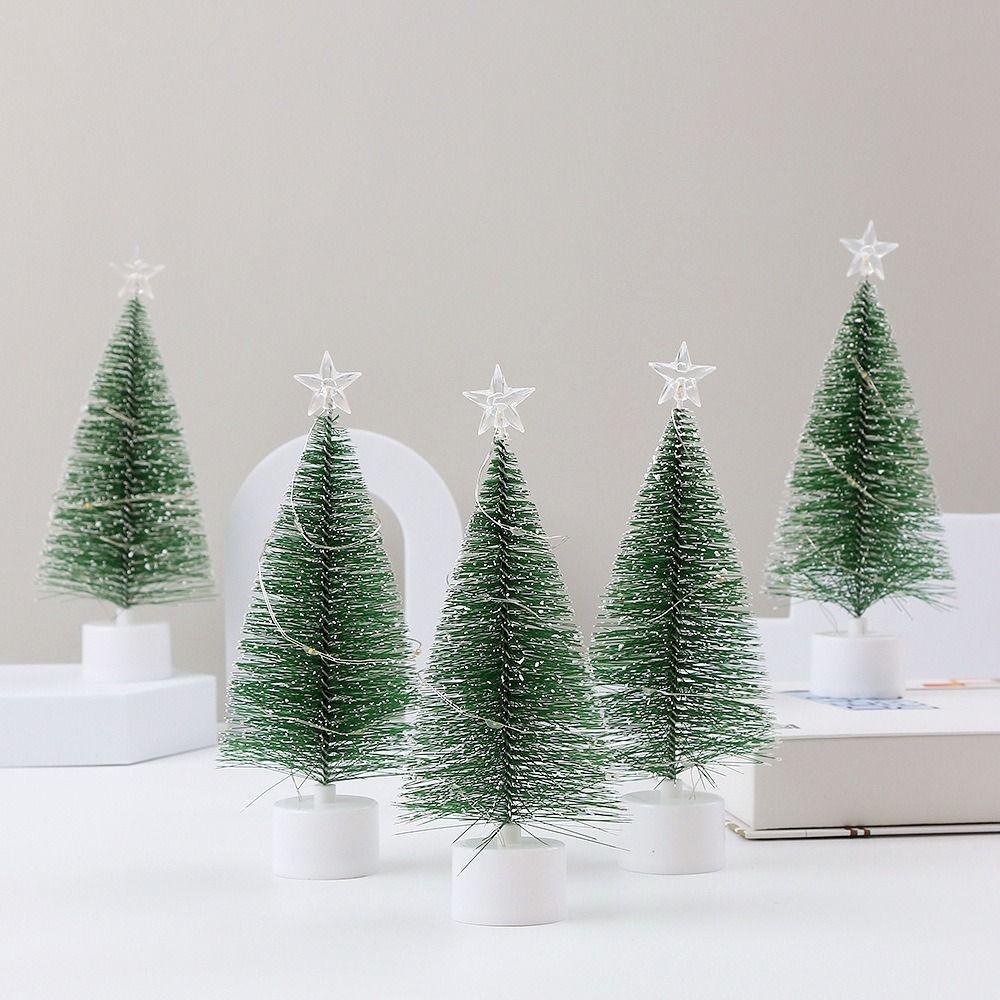 Green Christmas Tree Night Light Mini Artificial Xmas Trees Ornaments  Party Favors