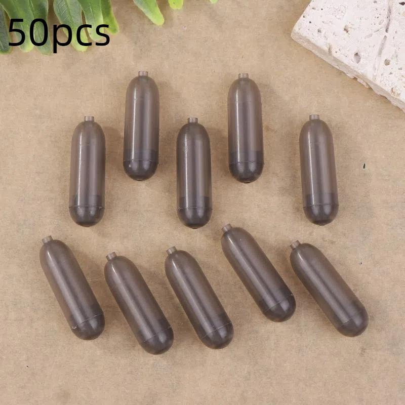 50Pcs 3 Size Fishing Hair Rigs Hook Floating Suspension Ready-To-Use Carp Fishing Hook Buoyancy Tube Plastic Anti Bottom