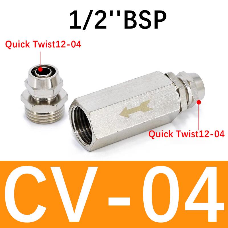 Valvola di non ritorno pneumatica 6mm 8mm 10mm 1/4 OD Tubo Valvola unidirezionale Aria Gas Via singola Valvola in ottone Adattatore raccordo tubo compressore d'aria
