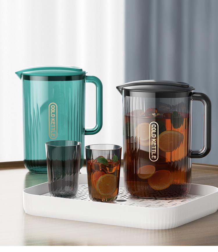 Large Capacity High-Temperature Resistant Plastic Juice and Water Pitcher Set with High Transparency