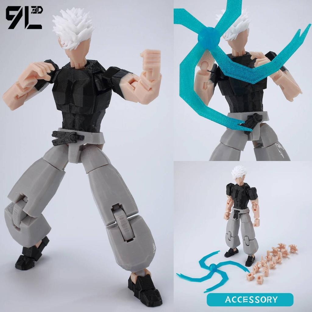 9L 3D Jujutsu Kaisen Figure Titan 13 Anime Gojo Black Outfit Model Lucky 13 Model Dummy 13 Anime Multi-Jointed Poseable Toys