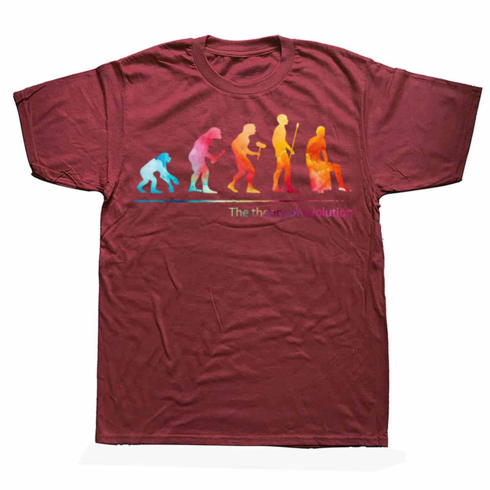 Funny The Theory of Evolution Cajon Graphic T Shirts Men Cotton Humor Streetwear Tee Shirt Short Sleeve Unisex Loose Clothing