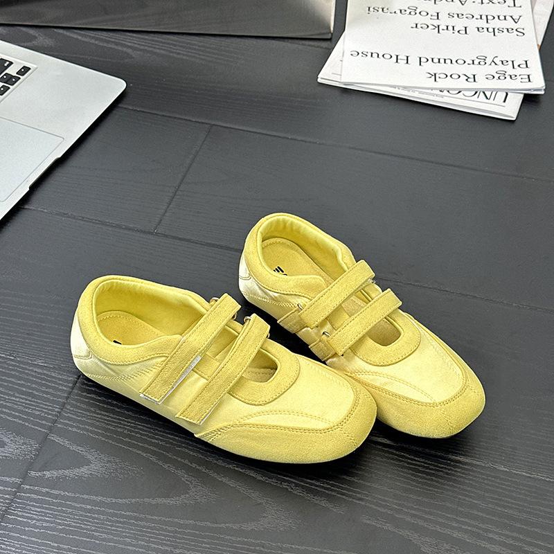 F-Spring New Ballet Style Velcro Candy Color Han Mary Jane Shoes Women's Breathable Soft-soled Single Shoes
