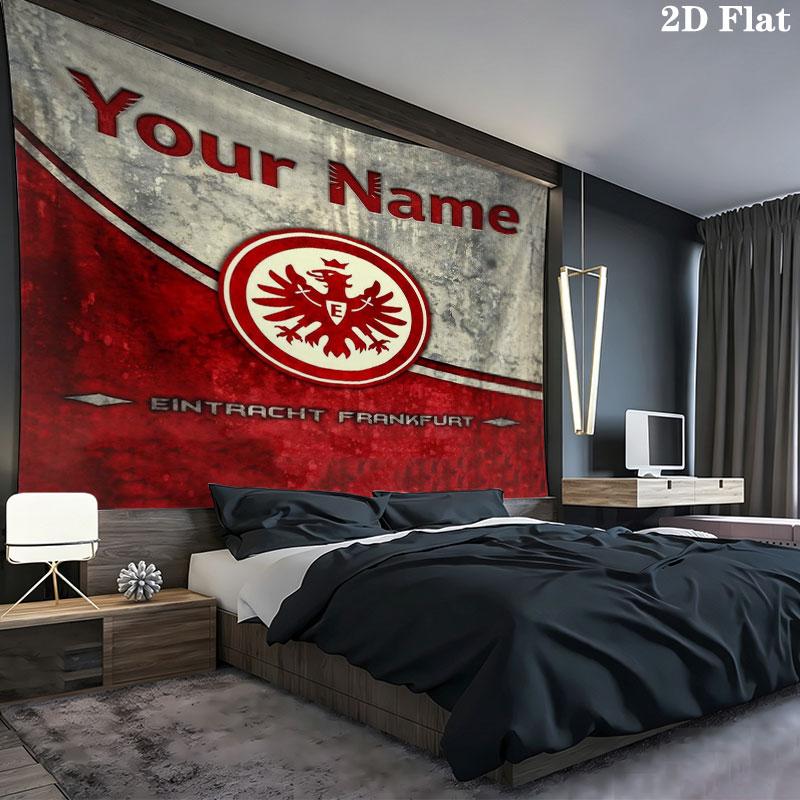 Eintracht Frankfurt Custom Name Wall Tapestry Aesthetic Wall Hanging Printed Fabric Blanket Decorative Tapestries for Bedroom Living Room Home Decor