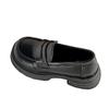 Round Toe Thick Sole Single Shoes for Women Black College Style Small Leather Shoes Versatile British Loafers Jk Uniform Shoes